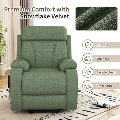 Power Lift Recliner Chair for Elderly with Remote Control - Heavy Duty 330 lbs Snowflake Velvet Fabric, Compact Electric Lift Chair for Seniors Small Spaces Living Room Bedroom