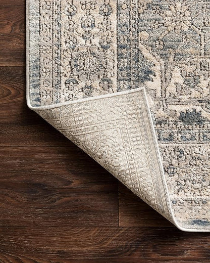 Loloi Teagan Collection TEA-04 Sky/Natural 7'-11" x 10'-6" Area Rug, Large, Soft Neutral Rug, High-Traffic for Living Room, Bedroom, Home Office, Dining Area