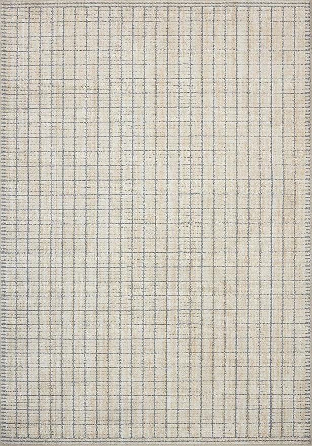 Loloi Amber Lewis Bexley Collection BEX-04 Slate/Natural 2'-7" x 8'-0" Runner Rug Neutral, Textured, Living, Bedroom, Dining, Carpet