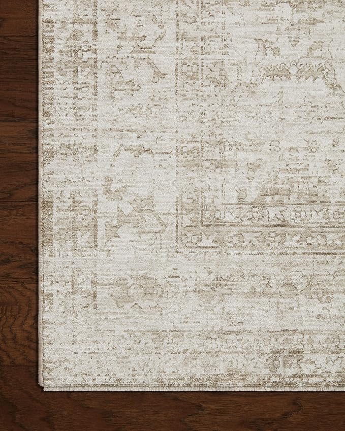 Loloi Amber Lewis Honora Collection HON-01 Ivory/Natural 5'-3" x 7'-9" Area Rug