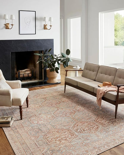 Loloi Chris Loves Julia Jules Collection JUL-04 Tangerine/Mist 2'-6'' x 9'-6'', .13" Pile Height, Runner Rug