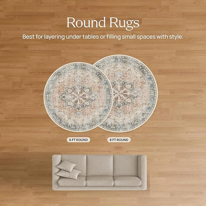 RUGGABLE x Jonathan Adler Machine Washable Modern Area Rug – Venom Emerald 6 ft Round, Stain-Resistant, Non-Slip – Medium Rugs for Living Room, Bedroom, Hallway, Entryway & Office–with Standard Pad