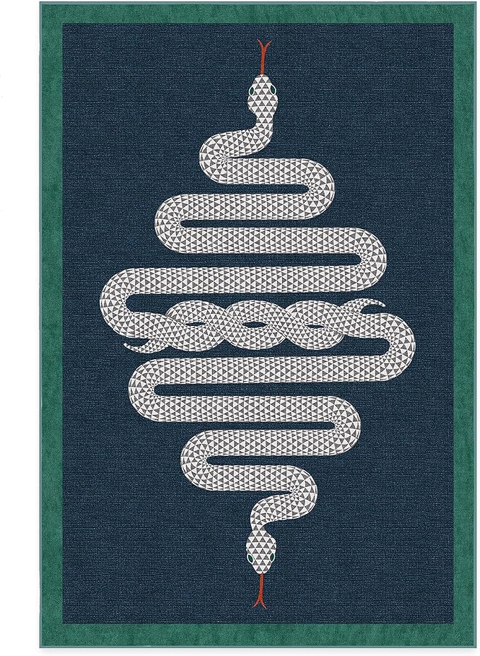 RUGGABLE x Jonathan Adler Machine Washable Modern Area Rug – Venom Sapphire 6x9, Stain-Resistant, Non-Slip – Medium Rugs for Living Room, Bedroom, Hallway, Entryway & Office–with Standard Pad