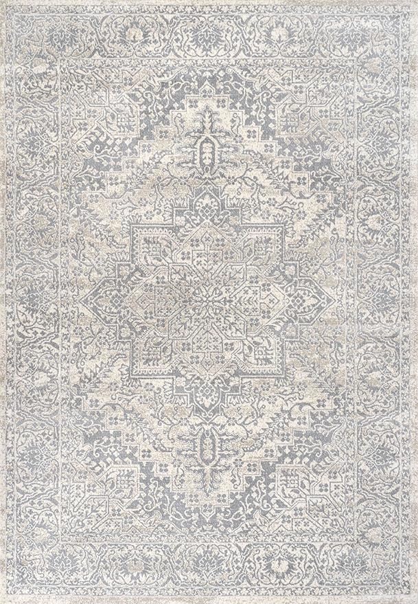 JONATHAN Y Vintage Medallion Indoor Area Rug Cream 4X6, Modern Boho for Living Room, Bedroom, Kitchen, Office, Easy-Cleaning, High Traffic, Pet-Friendly, Non-Shedding MDP100C-4