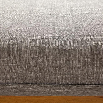 Walker Edison Nash Modern Farmhouse Large Oversized Linen Ottoman, Dark Grey