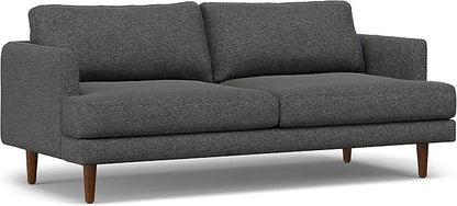 SIMPLIHOME Livingston 76-inch Wide Sofa in Charcoal Grey Woven-Blend Fabric, Handcrafted Loveseat Couch for Living Room or Family Room, Mid-Century Modern Style, Solid Wood Frame