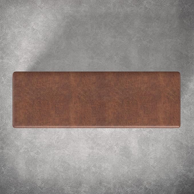 SIMPLIHOME Avalon Storage Ottoman - 54 inch Wide Upholstered Solid Wood Rectangular Ottoman Bench in Distressed Pecan Brown, Contemporary Ottoman for Bedroom or Living Room with Lift-Up Lid