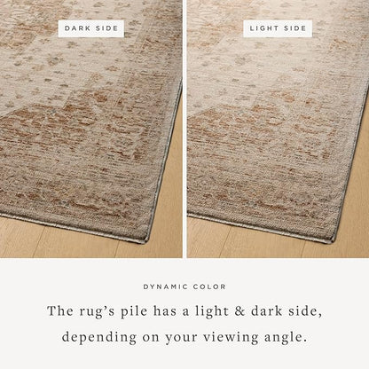 Loloi Magnolia Home by Joanna Gaines Junie Collection JUE-04 Natural/Clay 9'-6" x 13', .38" Pile Height, Area Rug