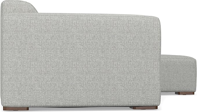SIMPLIHOME Rex Right-Facing Modular Sectional Sofa in 100% Recycled Polyester Tightly Woven Performance Fabric, Pale Grey, 102-inches Wide, 4-Seater L-Shaped Couch with Right Chaise for Living Room