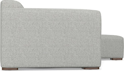 SIMPLIHOME Rex Right-Facing Modular Sectional Sofa in 100% Recycled Polyester Tightly Woven Performance Fabric, Pale Grey, 102-inches Wide, 4-Seater L-Shaped Couch with Right Chaise for Living Room