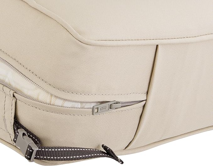 Classic Accessories Montlake Water-Resistant 25 x 25 x 5 Inch Outdoor Seat Cushion, Durable Patio Furniture Cushion with Straps,Antique Beige, Outdoor Cushion Cover