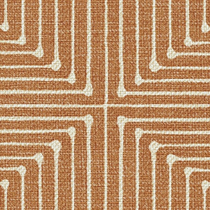 RUGGABLE x Jonathan Adler Machine Washable Modern Area Rug – Inkdrop Copper 6 ft Round, Stain-Resistant, Non-Slip – Medium Rugs for Living Room, Bedroom, Hallway, Entryway & Office–with Cushioned Pad