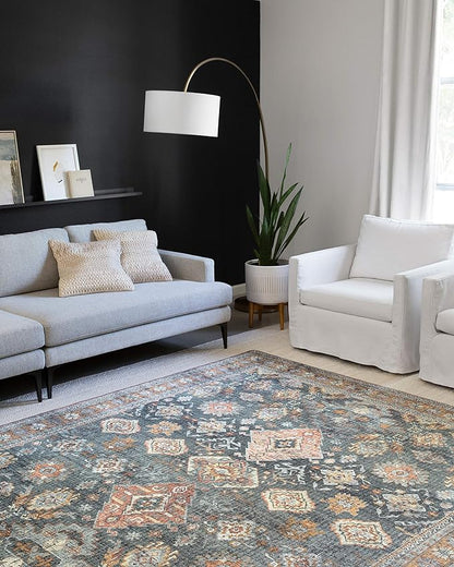 Loloi Skye Collection SKY-10 Sea/Rust 9'-0" x 12'-0" Area Rug