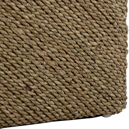 SAFAVIEH Couture Collection - Malta Natural Woven Seagrass Square Ottoman, Fully Assembled (CWK2028A)