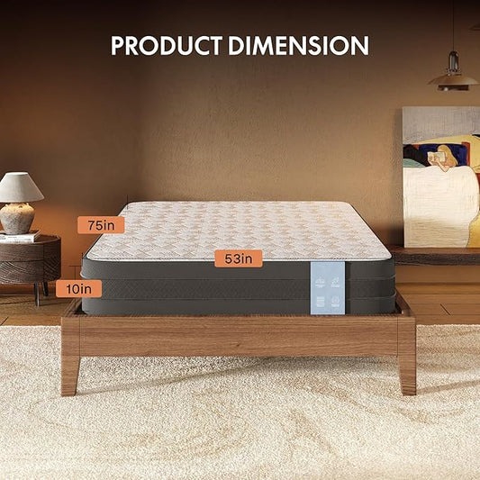 FLEXISPOT 10'' Full Size Cooling Gel Memory Foam Mattress, Viscose from Bamboo, Medium Firm, 10-Year Warranty, Mattress-in-A-Box, Certi-PUR & Oeko-TEX Certified, Washable, Fire-Resistant.