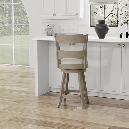 Hillsdale Arborwood Wood Counter Height Swivel Stool, Aged Greige