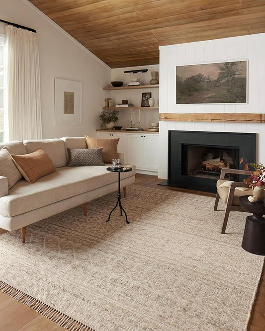 Loloi Angela Rose Rivers Collection RIV-03 Sand/Ivory 3'-6" x 5'-6" Reversible Accent Rug