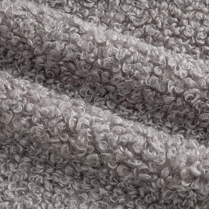Pack of 2 Curly Teddy Wool Faux Fur Throw Pillow Covers Fuzzy Accent Soft Sherpa Pillowcases Sheepskin Fleece Decorative Cushion Case for Sofa Couch Living Room 12x20 Inch Light Grey
