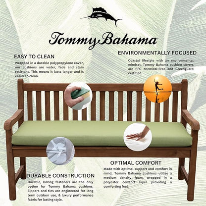 Tommy Bahama Bench Cushion, 44" X 19" X 2.5", Bamboo Bay Pear