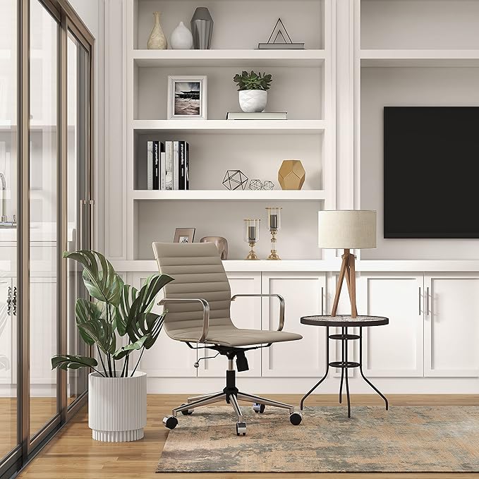 Office Chair Ergonomic Swivel Desk Chair with Wheels Adjustable Heavy-Computer Chair for Home and Conference Room Wide 22.83in Seat for Women and Men ，Grey