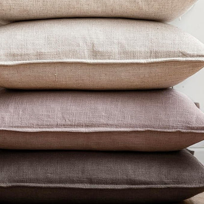 Foindtower Set of 2, Decorative Linen Soild Throw Pillow Covers Soft Accent Euro Cushion Case Boho Farmhouse Pillowcase for Chair Couch Sofa Bedroom Living Room Home Decor 26 x 26 Inch Dusty Pink