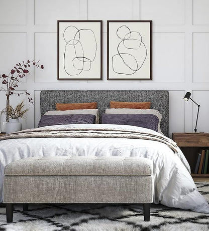Kate and Laurel Sylvie Modern Circles and Going in Circles Framed Canvas Wall Art Set by Teju Reval of SnazzyHues, 2 Piece Set 18x24 Natural, Beautiful Abstract Minimalist Wall Art