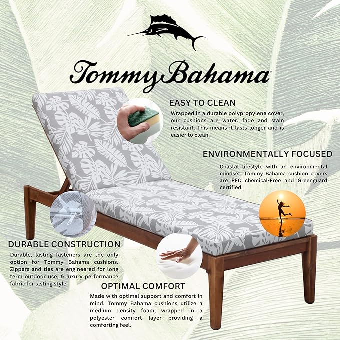 Tommy Bahama Chaise Cushion, 26" X 77" X 2.5", Tropical Chrome