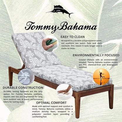 Tommy Bahama Chaise Cushion, 26" X 77" X 2.5", Tropical Chrome