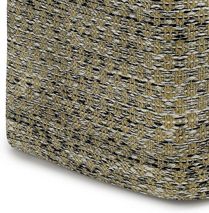 SIMPLIHOME Janelle Boho Square Woven Outdoor/ Indoor Pouf in Multi Color Recycled PET Polyester for the Living Room, Bedroom and Kids Room