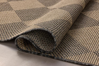 Loloi Chris Loves Julia Providence Collection PRC-04 Graphite/Sand 7'-6" x 7'-6", .12" Pile Height, Indoor/Outdoor Round Area Rug