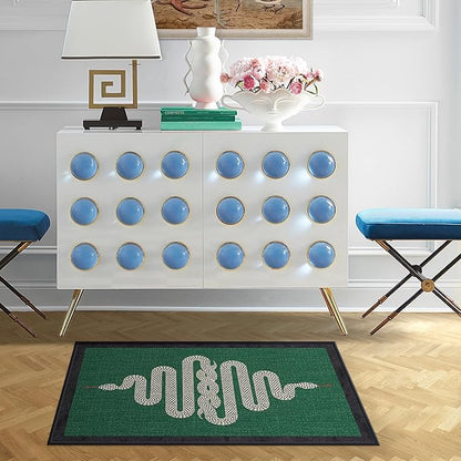 RUGGABLE x Jonathan Adler Machine Washable Modern Area Rug – Venom Emerald 2x3, Stain-Resistant, Non-Slip – Small Rugs for Living Room, Bedroom, Hallway, Entryway & Bathroom–with Cushioned Pad