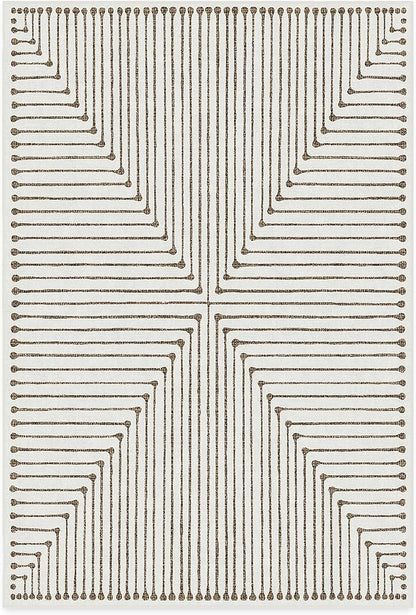 RUGGABLE x Jonathan Adler Machine Washable Modern Area Rug – Inkdrop Camel & Ivory 6x9, Stain-Resistant, Non-Slip – Medium Rugs for Living Room, Bedroom, Hallway, Entryway & Office–with Standard Pad