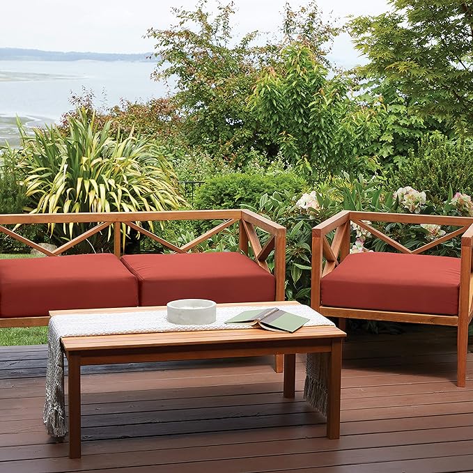 Classic Accessories Ravenna Water-Resistant 42 x 18 x 3 Inch Outdoor Bench/Settee Cushion, Patio Furniture Swing Cushion, Spice, Patio Loveseat Cushion