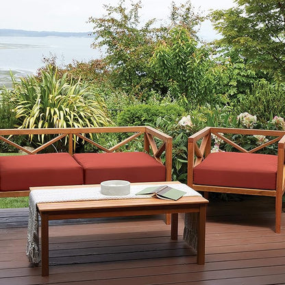 Classic Accessories Ravenna Water-Resistant 42 x 18 x 3 Inch Outdoor Bench/Settee Cushion, Patio Furniture Swing Cushion, Spice, Patio Loveseat Cushion