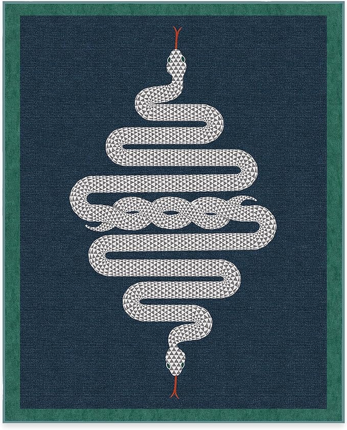 RUGGABLE x Jonathan Adler Machine Washable Modern Area Rug – Venom Sapphire 8x10, Stain-Resistant, Non-Slip – Large Rugs for Living Room, Bedroom, Hallway, Entryway & Office–with Standard Pad