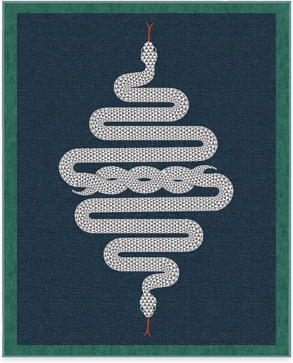 RUGGABLE x Jonathan Adler Machine Washable Modern Area Rug – Venom Sapphire 8x10, Stain-Resistant, Non-Slip – Large Rugs for Living Room, Bedroom, Hallway, Entryway & Office–with Standard Pad