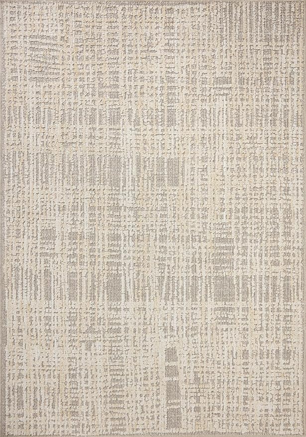 Loloi Amber Lewis Bexley Collection BEX-07 Natural/Dove 4'-0" x 6'-0" Accent Rug Neutral, Textured, Living, Bedroom, Dining, Carpet