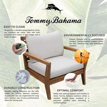 Tommy Bahama Deep Seating Lounge Cushion, 23" X 24" X 4", Bamboo Bay Bone