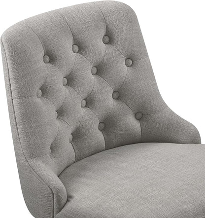 Watson & Whitely Bar Stools, 360° Swivel Upholstered Bar Stool with Back, 30" H Bar Height Barstools, Set of 2, Performance Fabric in Flint Grey