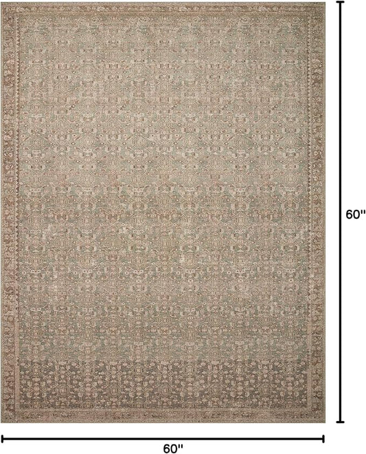 Loloi Angela Rose Aubrey Collection AUB-04 Sage/Bark 5'-0" x 5'-0", .19" Pile Height, Round Area Rug