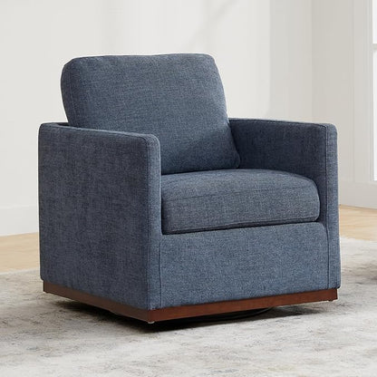 CHITA Swivel Accent Chair, FSC Certified Mid Century Modern Arm Chair for Living Room and Bedroom, Fully Assembled, Blue