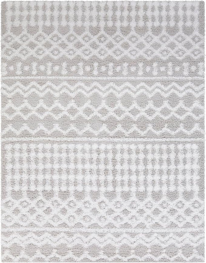 Livabliss Hapsburg Moroccan Shag Area Rug, 7'10" x 10'2", Light Gray