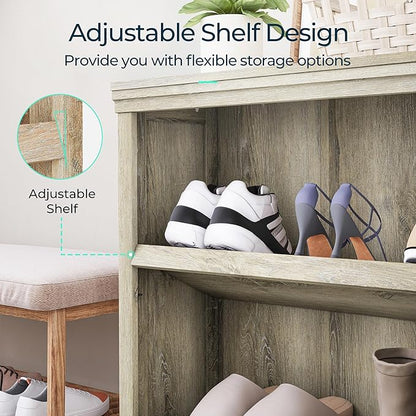 LINSY HOME 2-Tier Bookcase and Bookshelf, Small Wood Display Storage Shelves Farmhouse Bookshelf for Home Office, Living Room, Bed Room - Light Brown