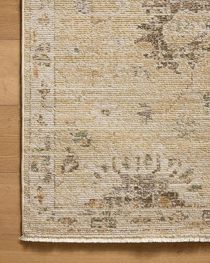 Loloi Magnolia Home by Joanna Gaines Pace Collection PAC-05 Apricot/Multi 5'-3" x 5'-3" Round Area Rug