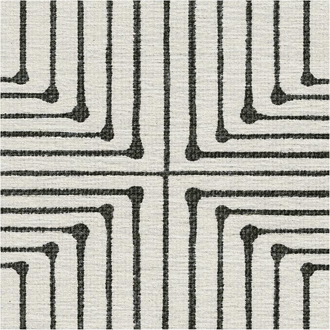 RUGGABLE x Jonathan Adler Machine Washable Modern Area Rug – Inkdrop Black & Ivory 8x10, Stain-Resistant, Non-Slip – Large Rugs for Living Room, Bedroom, Hallway, Entryway & Office–with Standard Pad