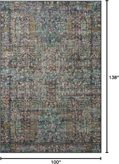 Loloi Rifle Paper Co. Maison Collection MAO-07 Charcoal 8'-4" x 11'-6", .19" Pile Height, Area Rug