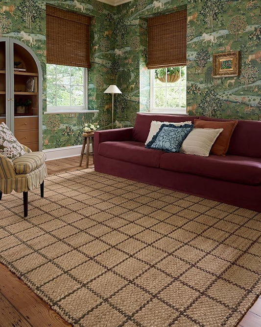 Loloi Chris Loves Julia Fletcher Collection FLE-01 Natural/Brown 2'-6" x 7'-6", .37" Pile Height, Runner Rug