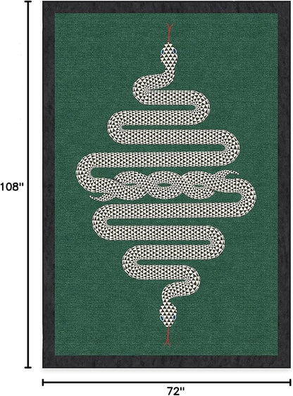 RUGGABLE x Jonathan Adler Washable Modern Area Rug – Venom Emerald 6x9, Stain-Resistant, Non-Slip – Medium Machine Washable Rugs for Living Room, Bedroom, Hallway, Entryway & Office–with Standard Pad