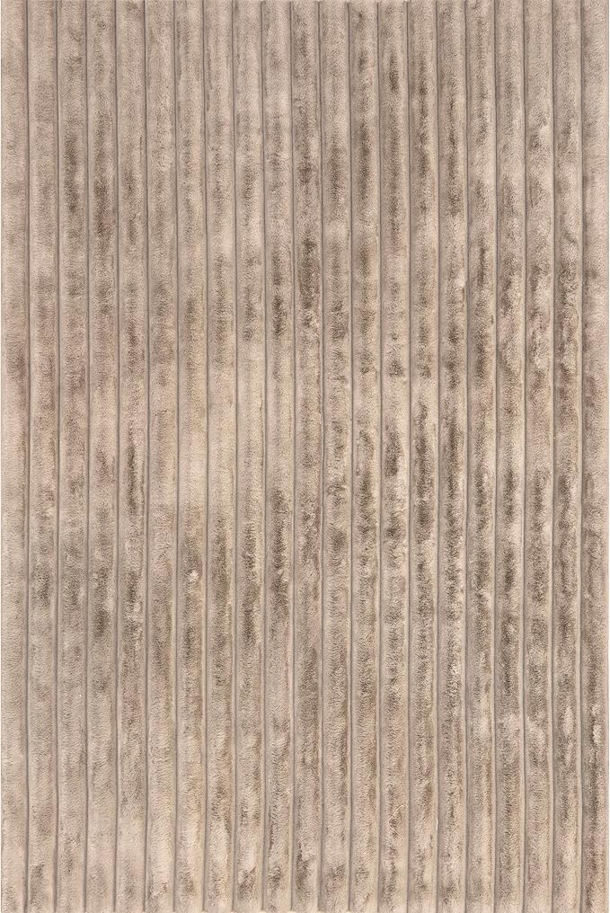 nuLOOM 3'9" x 6' Cozy Plush Area Rug, Machine Washable, Non-Slip, Soft Fluffy Shag Carpet for Living Room Bedroom Kids Room Nursery Home Decor, Kai Taupe