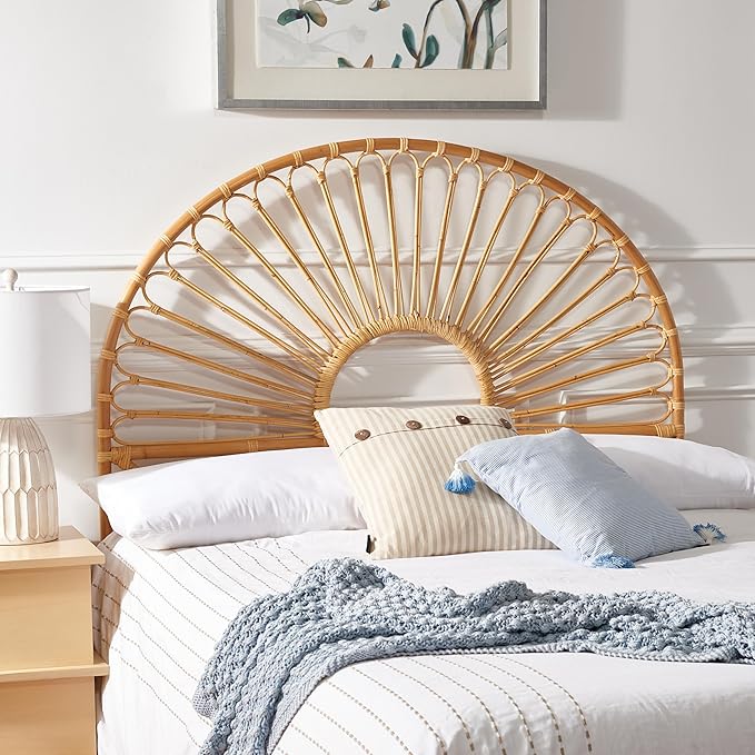 SAFAVIEH Home Collection Faris Natural Rattan Arched Queen Size Headboard